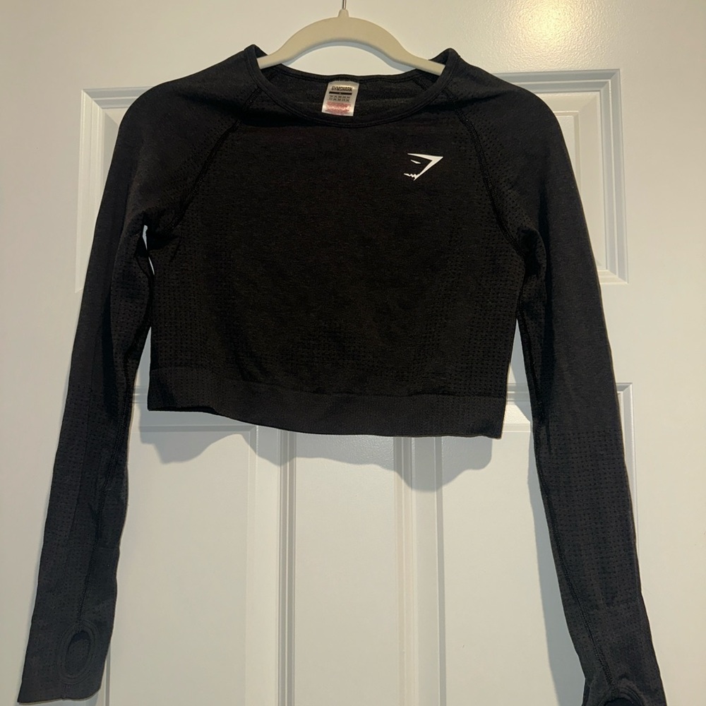 Gymshark Black Vital Seamless Crop Long sleeve